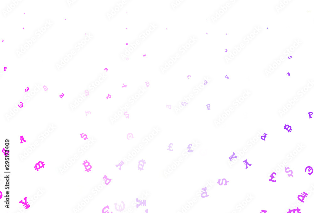 Light Purple, Pink vector texture with colored currency signs.
