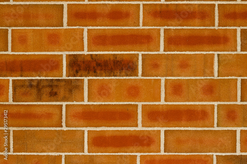 Orange color brick wall texture with 1/3 offset stagger brickwork pattern