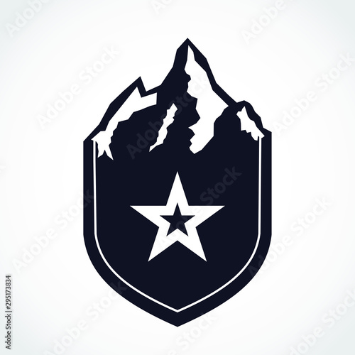 mountain shield with star heraldry symbol