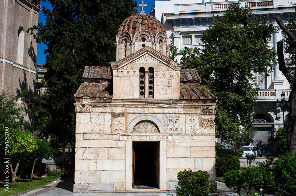 the external view of little metropolitan church at Athens, Greece