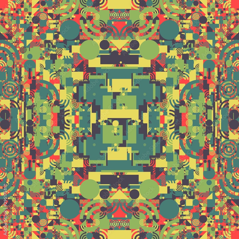 Fototapeta premium Abstract Symbols Random Distributed Pattern Generative Art background illustration