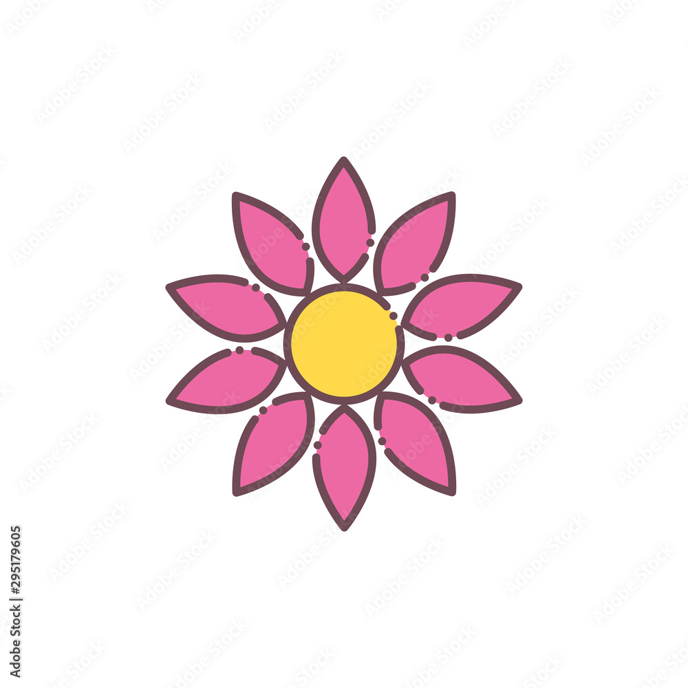 Fototapeta premium Isolated pink flower icon vector design