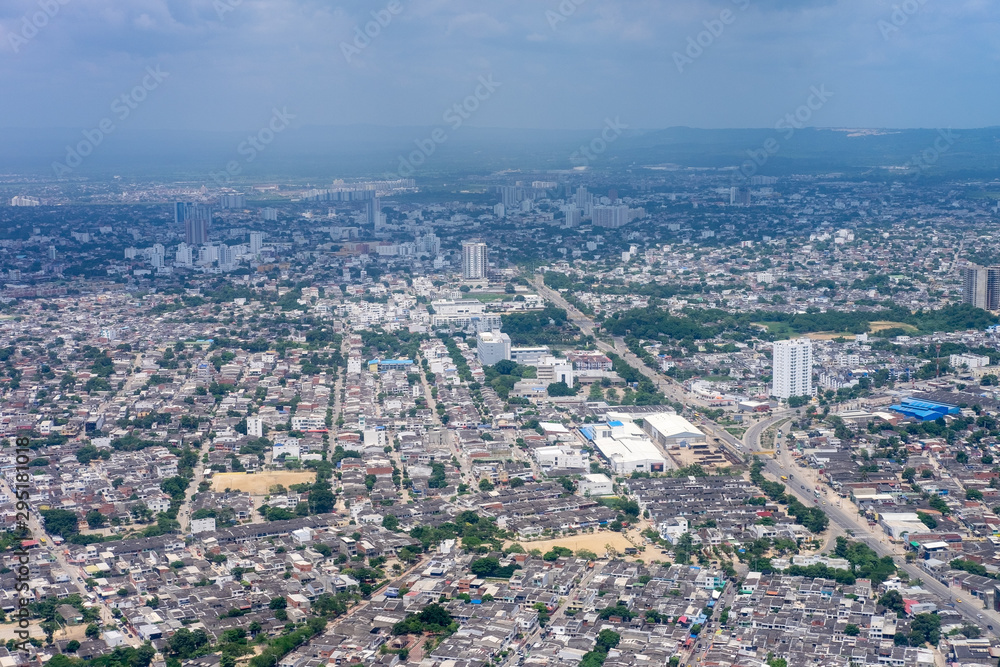 ciudad de Cartagena Colombia vista aérea