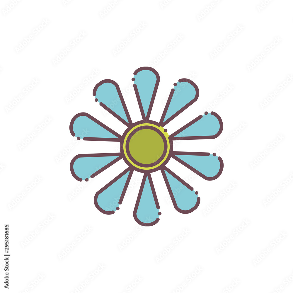 Isolated blue flower icon vector design Isolated blue flower icon vector design