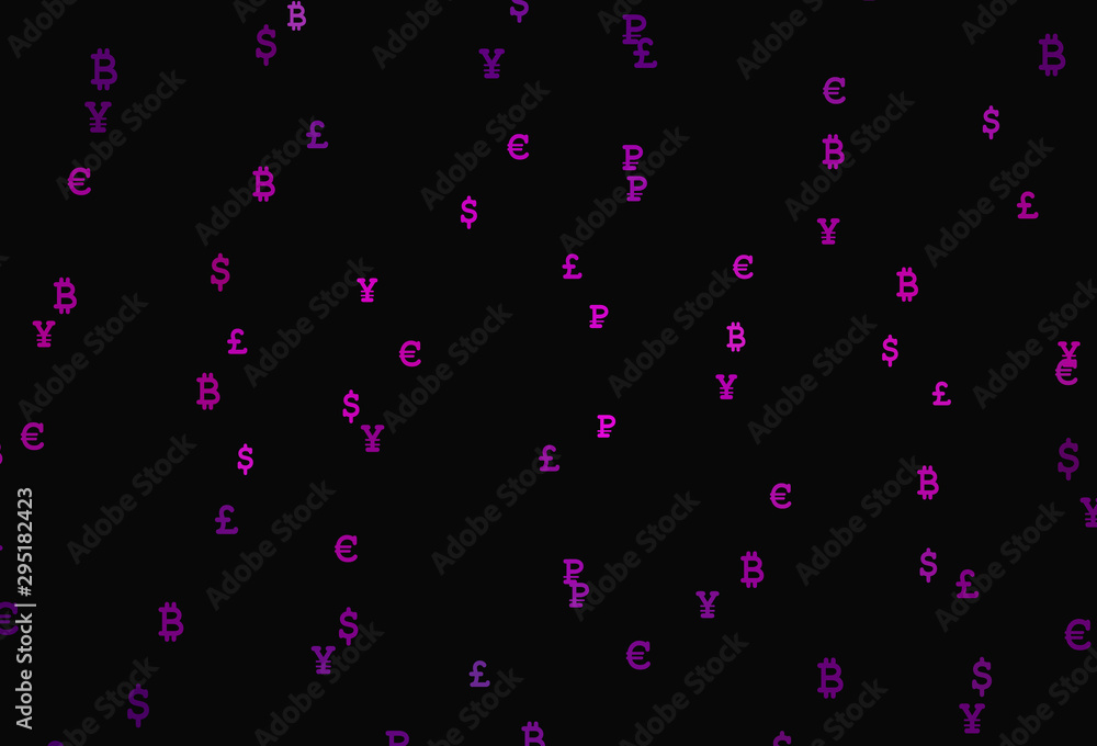 Dark Purple vector template with currency.