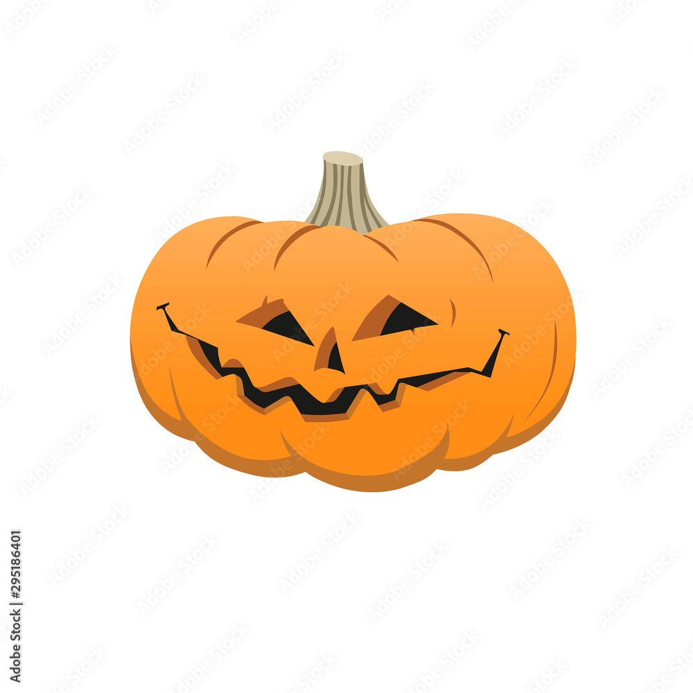 Halloween smiling pumpkin flat design vector illustration Halloween smiling pumpkin flat design vector illustration