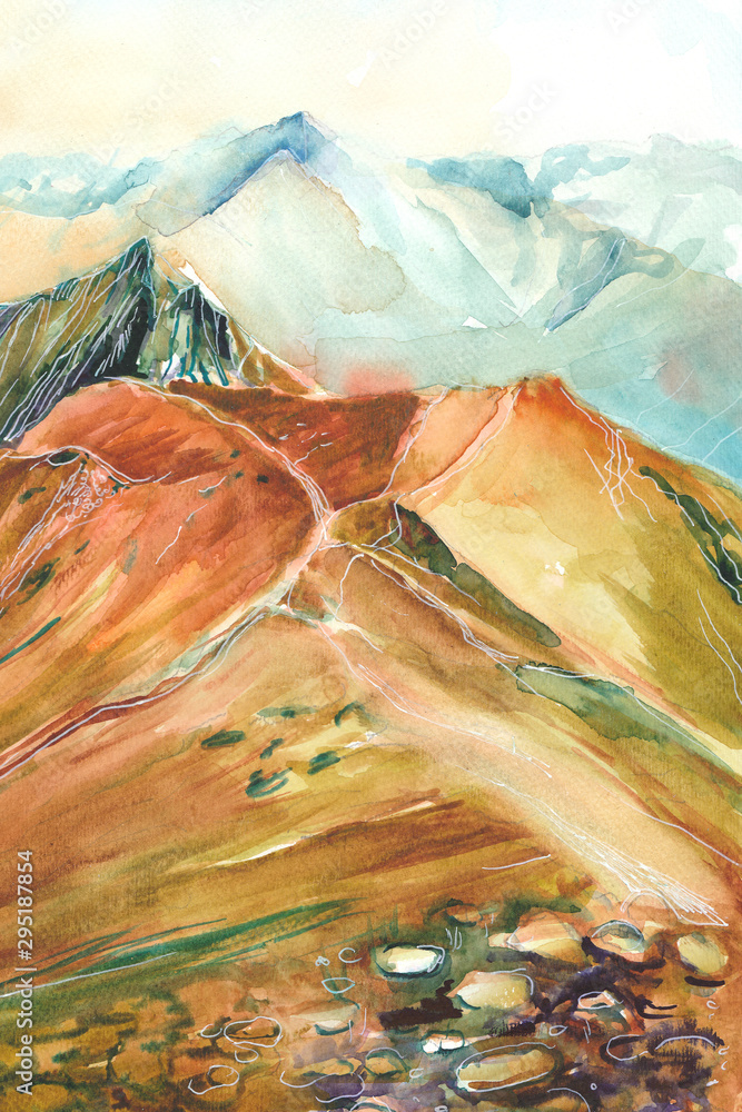 Mountain landscape from the Tatras, a range of mountains found in Europe in the autumn