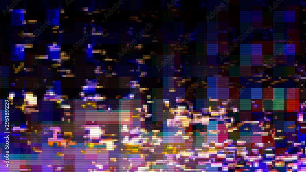 Obraz premium Glitch digital screen pattern abstract, texture artifact.