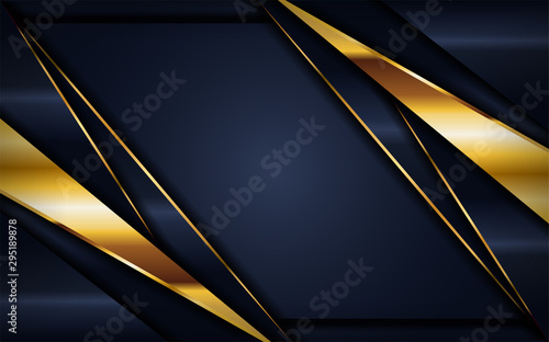 luxurious dark navy background with golden lines. elegant modern background.