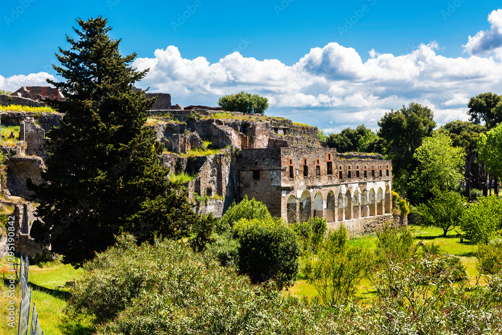 Obraz premium Pompeii, the Italian city near Naples buried by ash from Vesuvius in AD79