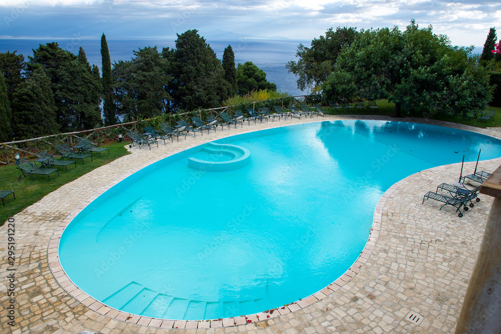Typical  pool near  hotel in Gulf of   Neapolitan