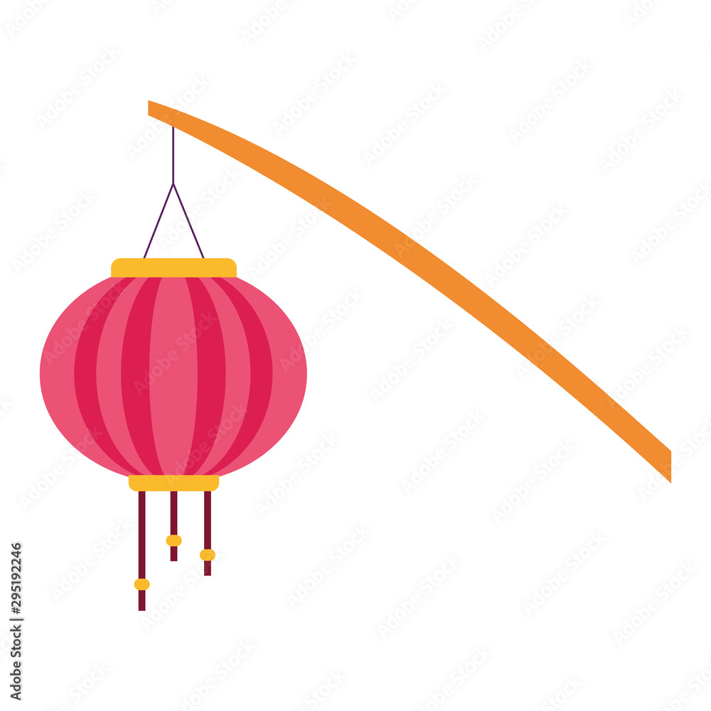stick with chinese lantern icon, colorful flat design Stock Vector | Adobe  Stock