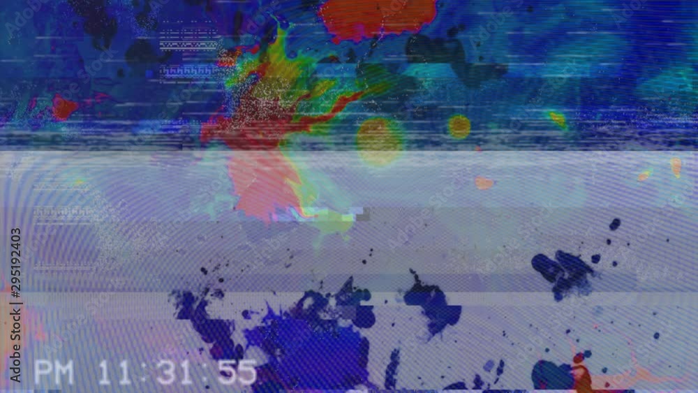 custom made wallpaper toronto digitalInk and Pixel VHS damages, timecode, LOOP