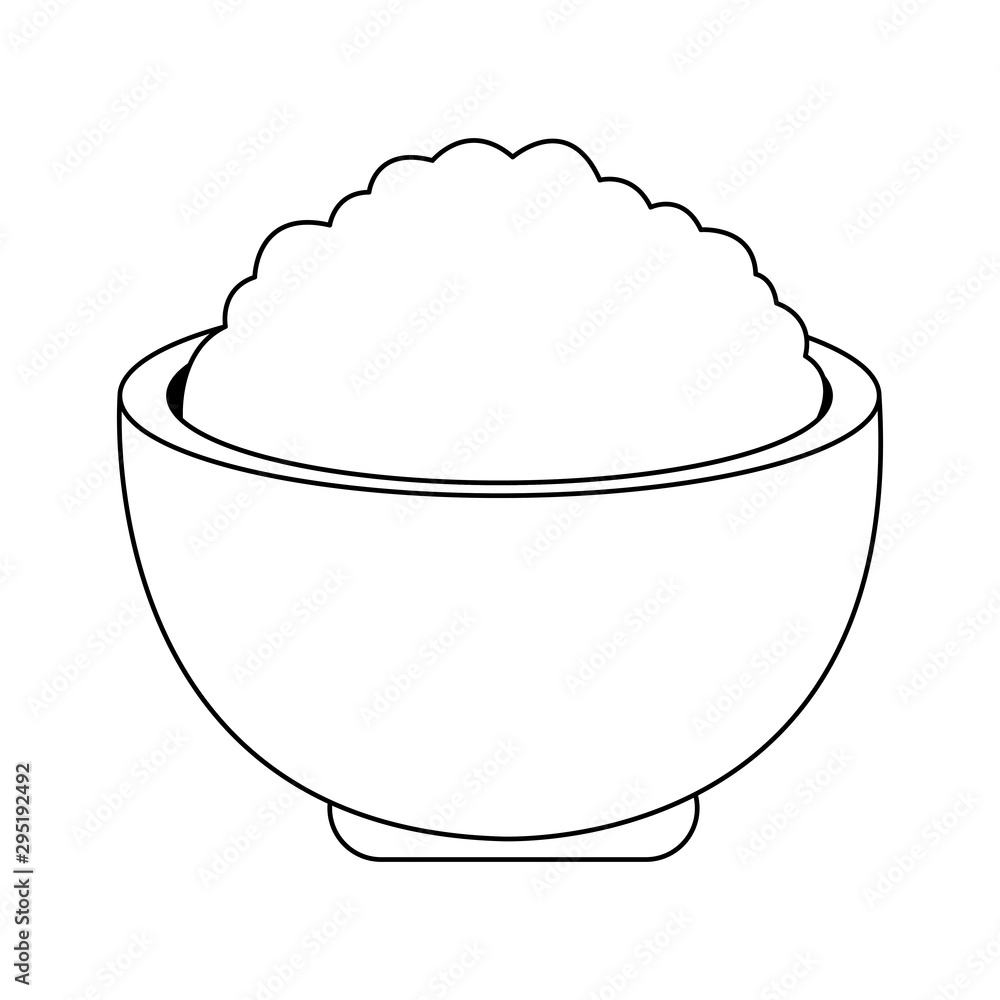 bowl with rice icon, flat design bowl with rice icon, flat design