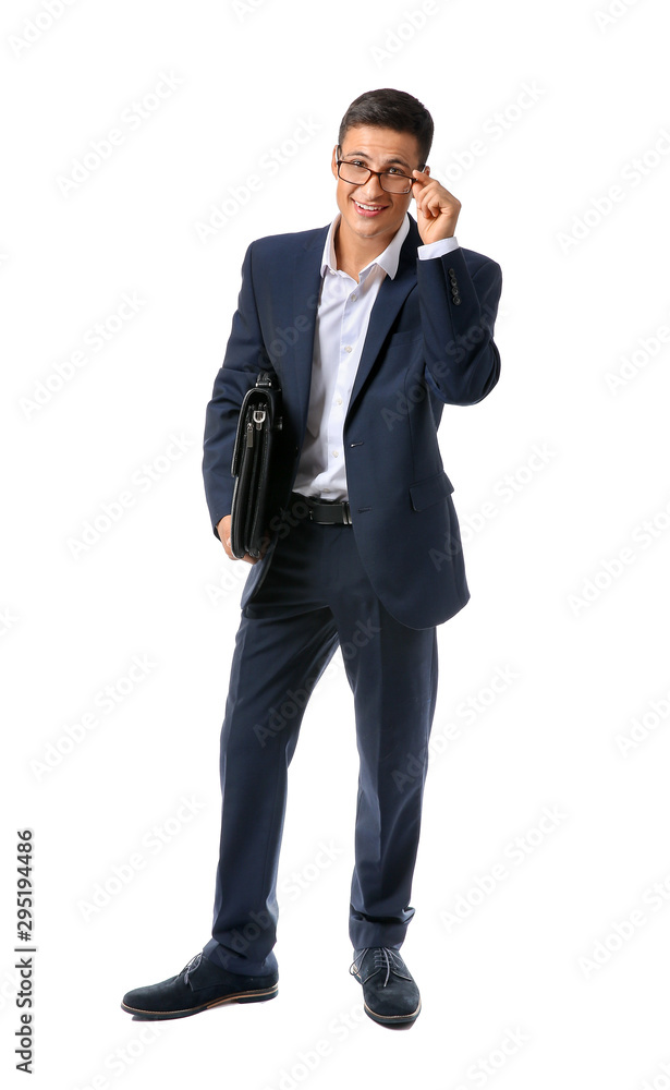 Portrait of handsome young businessman on white background Portrait of handsome young businessman on white background