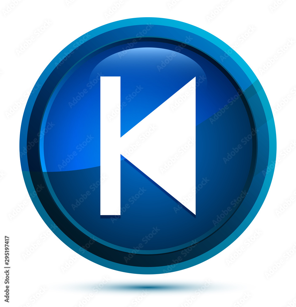 Previous track icon elegant blue round button illustration Previous track icon elegant blue round button illustration