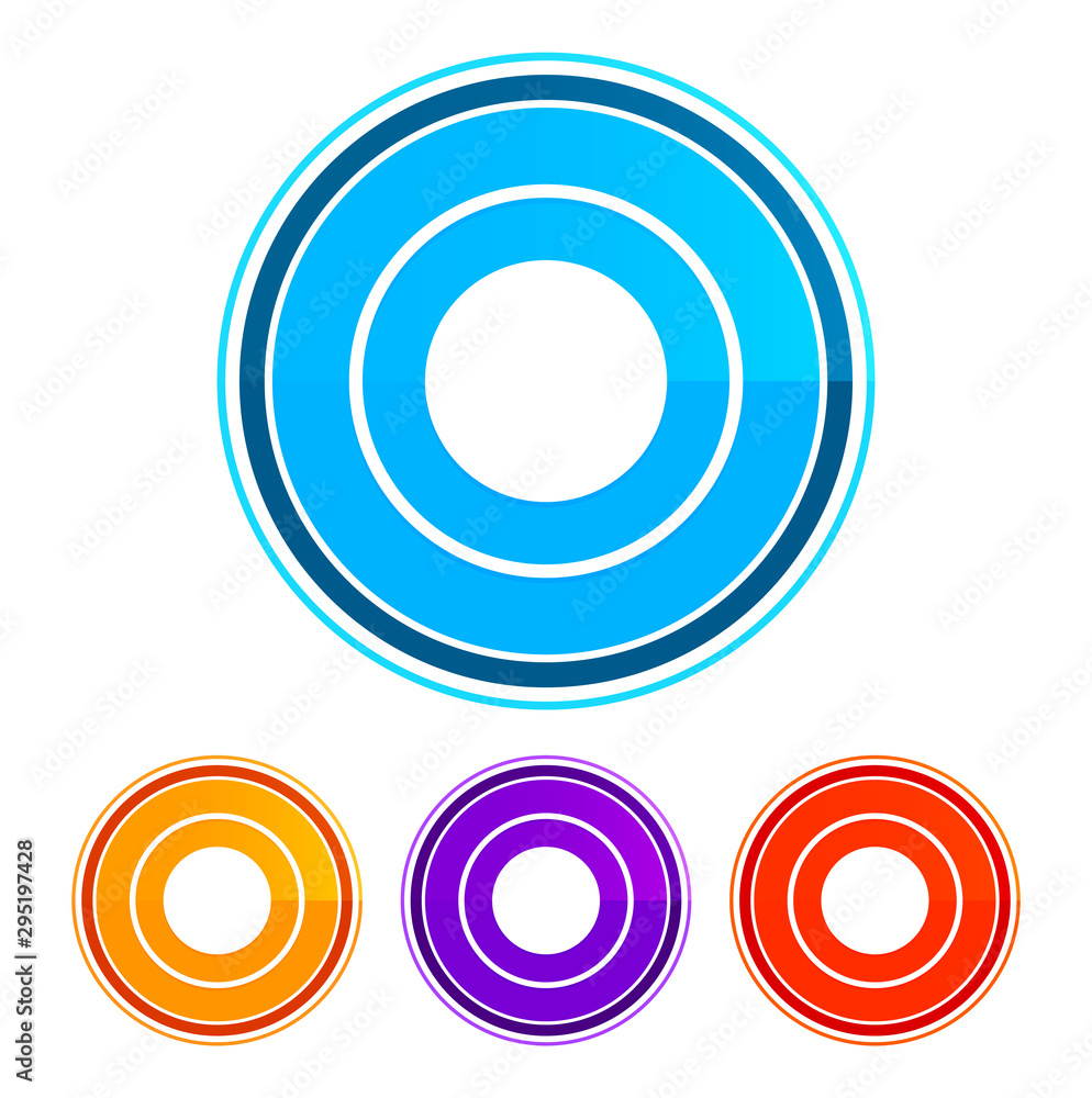 Record icon flat design round buttons set illustration design Record icon flat design round buttons set illustration design