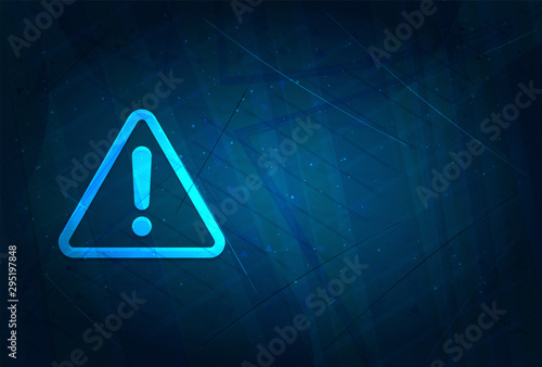 Alert icon futuristic digital abstract blue background