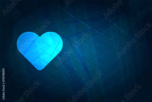 Heart icon futuristic digital abstract blue background