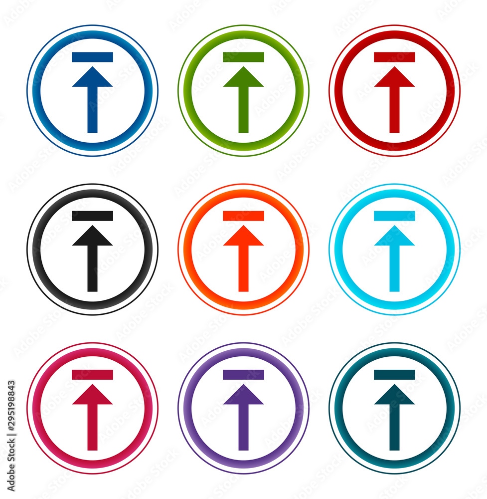 Upload icon flat round buttons set illustration design Upload icon flat round buttons set illustration design