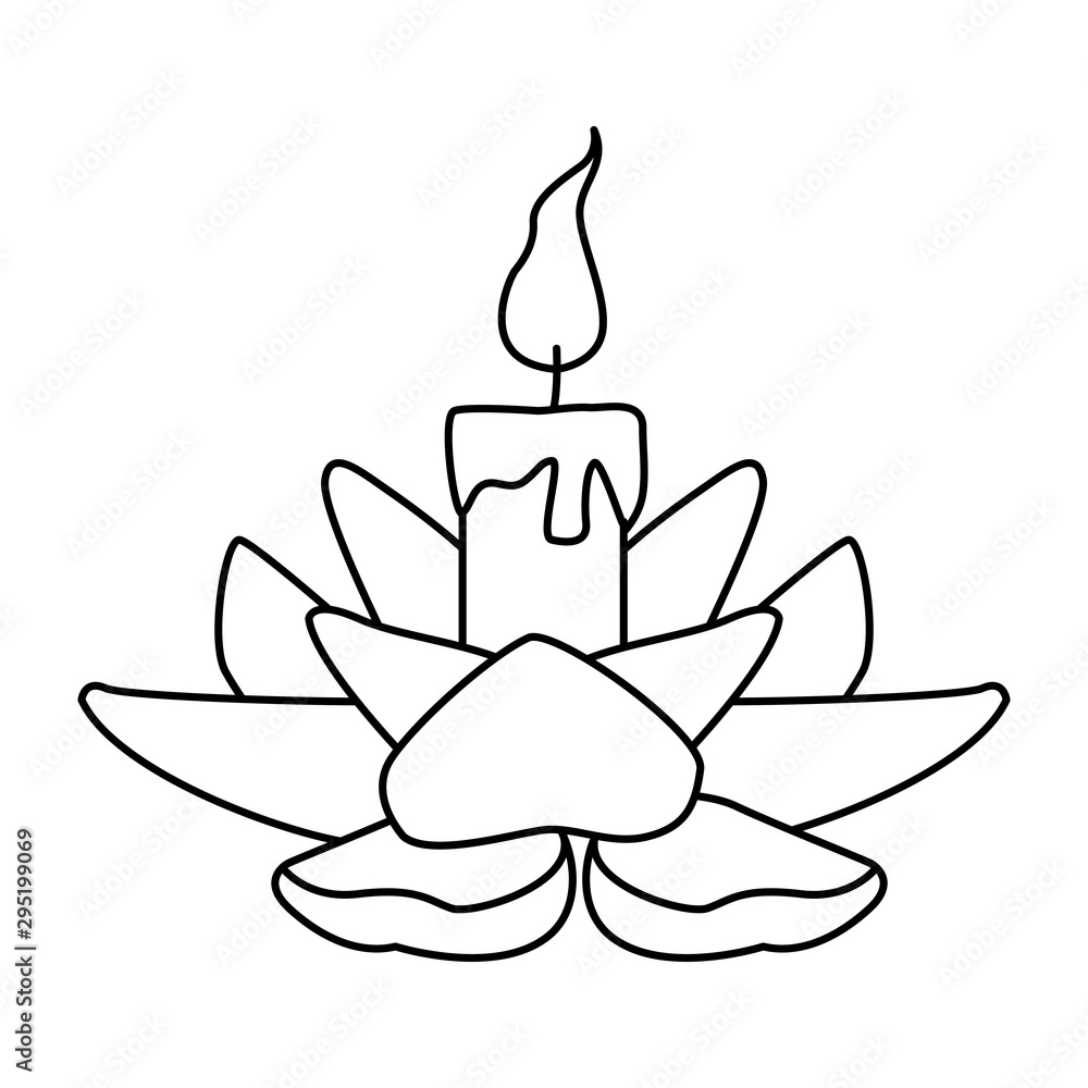 Fototapeta premium lotus candle icon, flat design