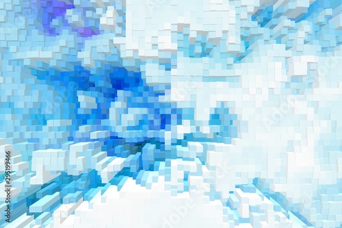 Abstract cube 3d extrude background, wallpaper art. © bravissimos