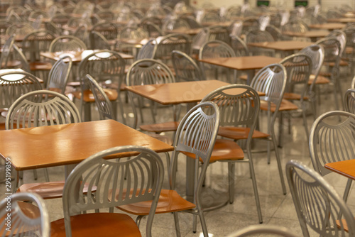 Bilde på lerret Tables and chairs in a row