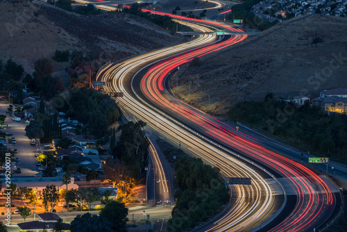 Twilight freeway commuters ...