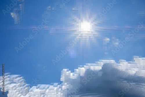 Abstract sky background extrude cube  texture technology.