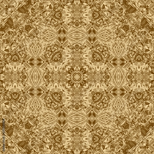Gold symmetry pattern and geometric golden design, print wallpaper.