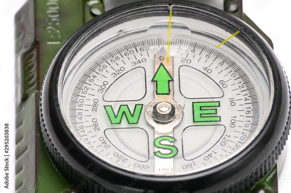 Compass for navigation on a white background Compass for navigation on a white background