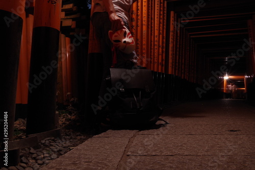 Wallpaper Mural 白狐面と鳥居　伏見稲荷　White Fox surface and Torii Fushimi Inari Torontodigital.ca