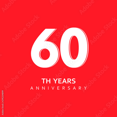 60 Year Anniversary Vector Template Design Illustration