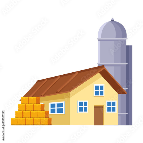 farm house and granary icon design