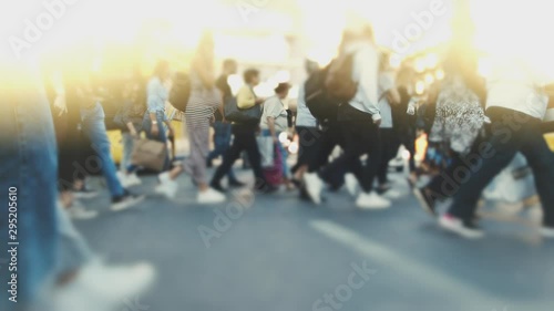Big City Crowd, Anonymous People Cross Busy Street,diversity.