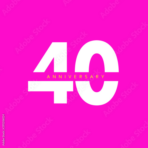 40 Year Anniversary Vector Template Design Illustration