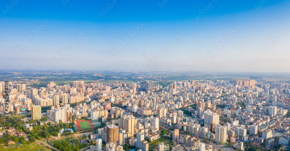 Aerial view of towns in suixi county, zhanjiang city, guangdong province, China
