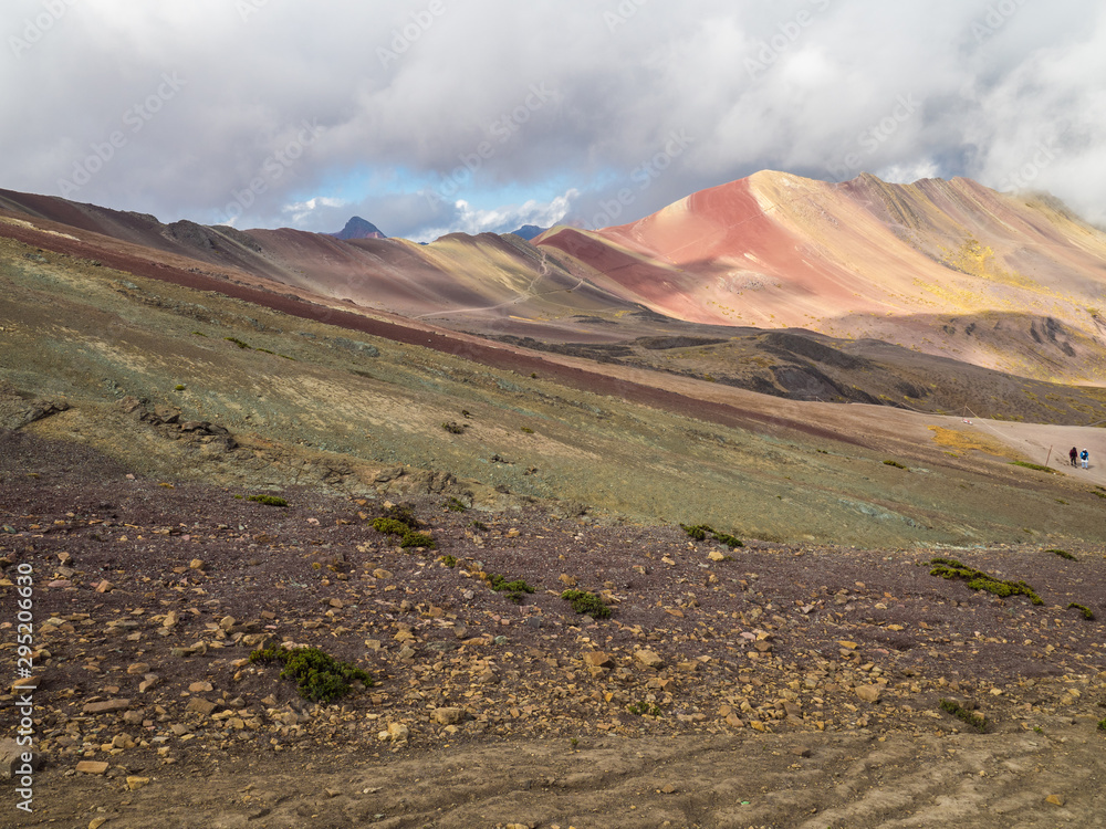 View of the landscape going up the seven colors mountain, many colors mountain range