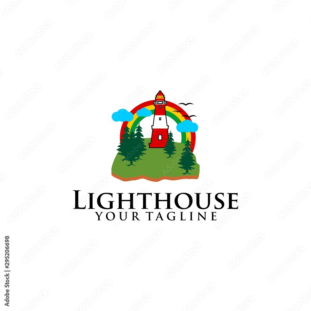 Obraz premium light house vector logo design