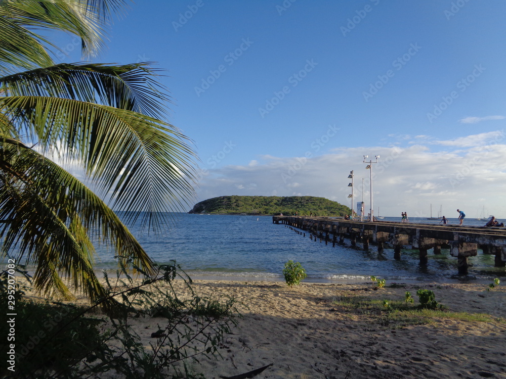 Muelle en playa de Vieques, Puerto Rico