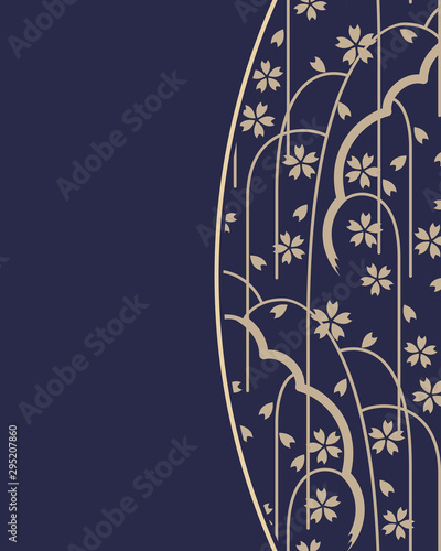 The Tradition Japanese Background Template With The Sakura Texture