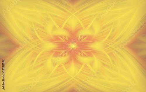 geometric yellow pattern floral orange. fractal.