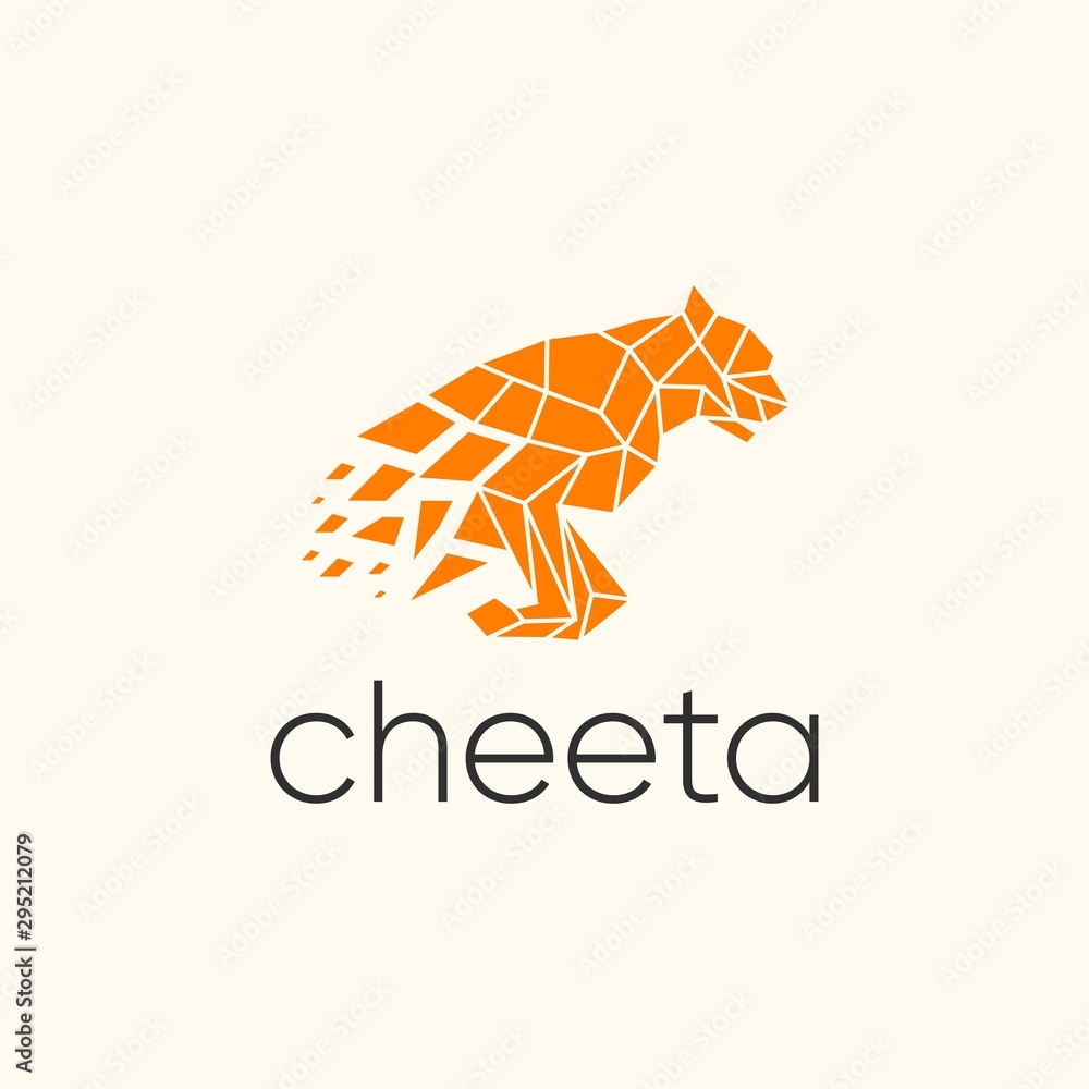 cheetah logo design vector. with the style of technology. Stock