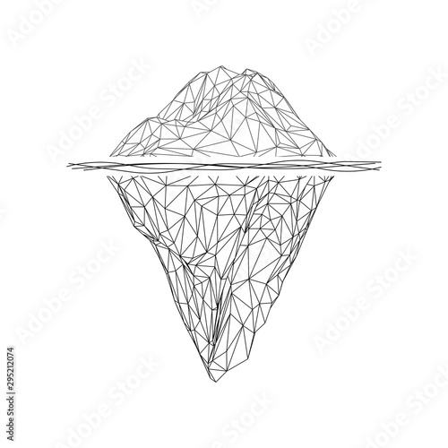 Iceberg abstract modern business background with lines. Wireframe low poly mesh vector illustration