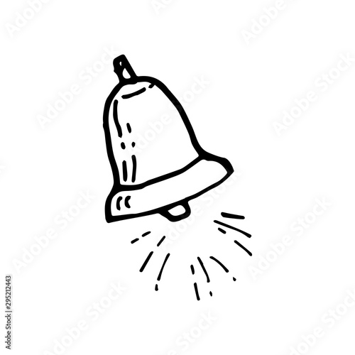 Hand drawn Ring bell icon. Ring bell sketch icon for infographic, concept design. website or app. bell vector sketch icon isolated on white background