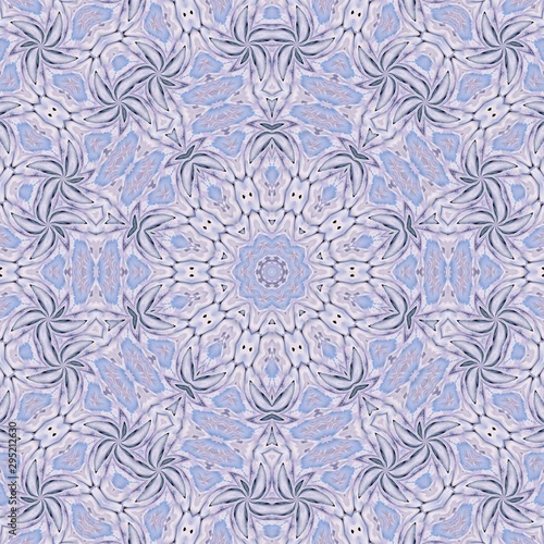 blue pattern kaleidoscope abstract background. texture boho.