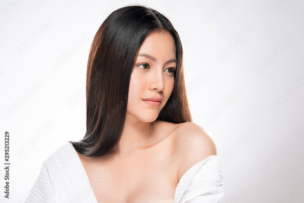 Beautiful Young Asian Woman with Clean Fresh Skin, Beautiful Young Asian Woman with Clean Fresh Skin,