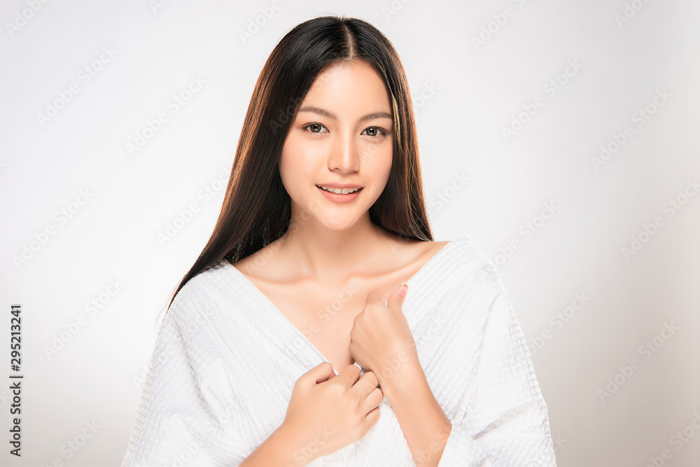 Beautiful Young Asian Woman with Clean Fresh Skin, Beautiful Young Asian Woman with Clean Fresh Skin,