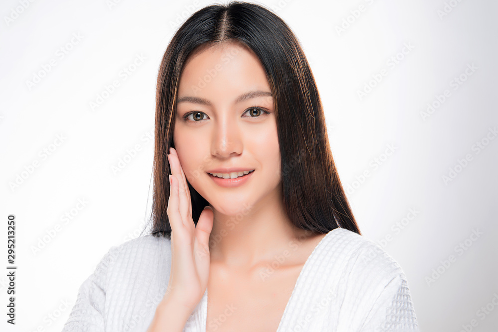 Beautiful Young Asian Woman with Clean Fresh Skin, Beautiful Young Asian Woman with Clean Fresh Skin,