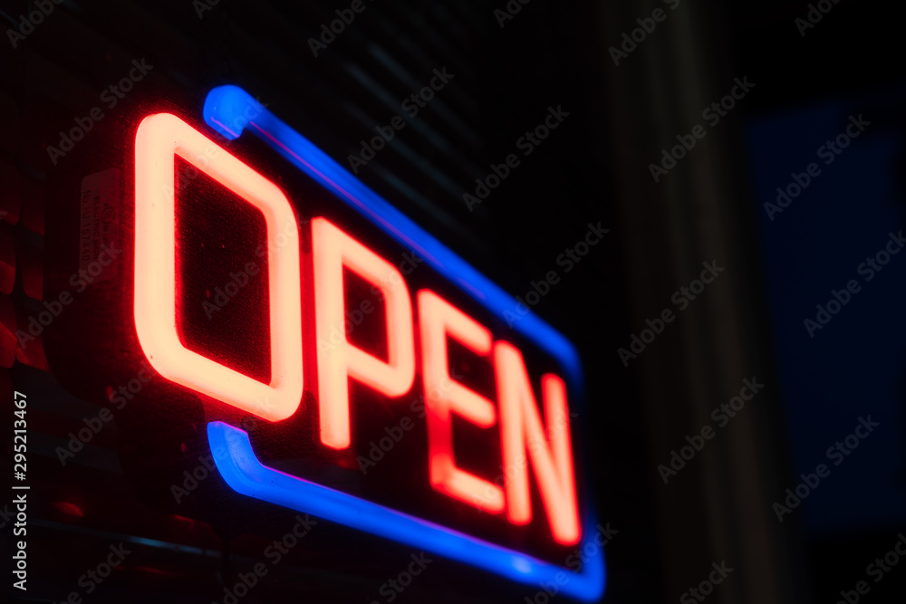 neon open sign at night 
